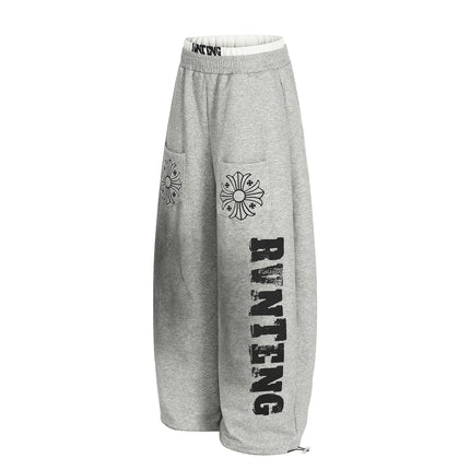 TALKLESSFASHION Retro Scimitar Cross Sweatpants