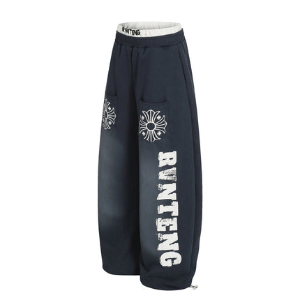 TALKLESSFASHION Retro Scimitar Cross Sweatpants