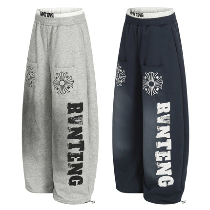 TALKLESSFASHION Retro Scimitar Cross Sweatpants