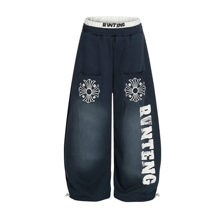 TALKLESSFASHION Retro Scimitar Cross Sweatpants