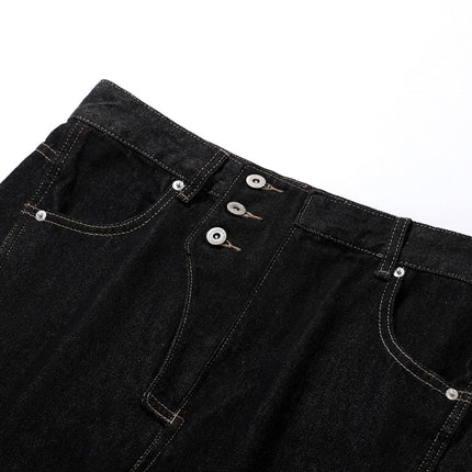 TALKLESSFASHION Retro Scimitar Wide-Leg Denim