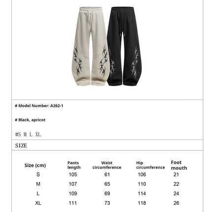 TALKLESSFASHION Retro Scimitar Wide-Leg Sweatpants