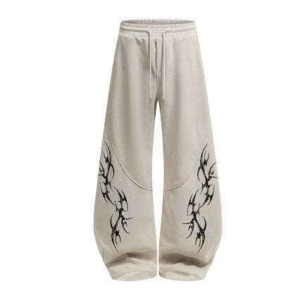 TALKLESSFASHION Retro Scimitar Wide-Leg Sweatpants