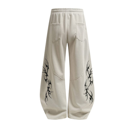 TALKLESSFASHION Retro Scimitar Wide-Leg Sweatpants