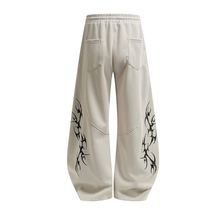 TALKLESSFASHION Retro Scimitar Wide-Leg Sweatpants