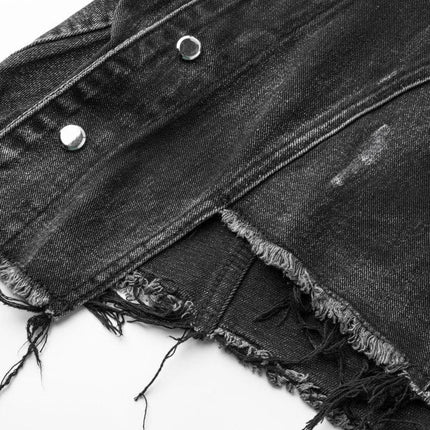 TALKLESSFASHION Retro Slim Ethnic Denim Vest