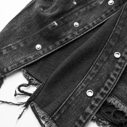 TALKLESSFASHION Retro Slim Ethnic Denim Vest