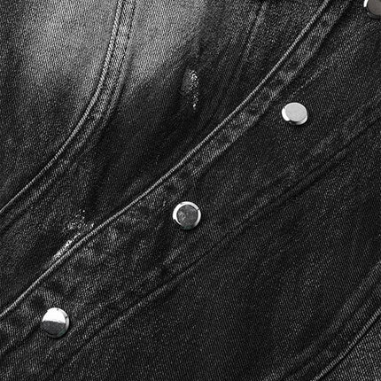 TALKLESSFASHION Retro Slim Ethnic Denim Vest