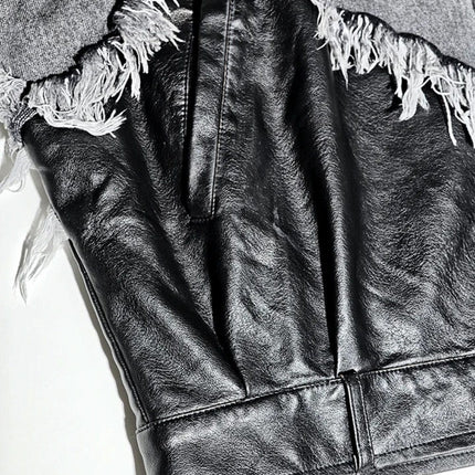 TALKLESSFASHION Ripped Printed Wide-Leg Jeans