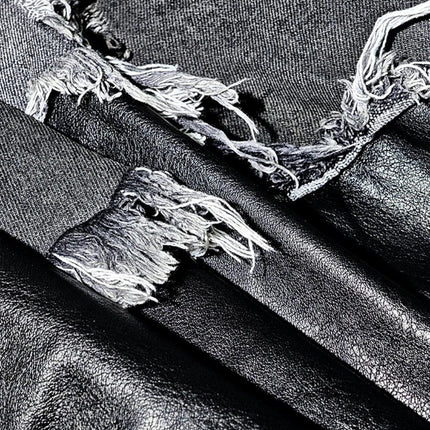 TALKLESSFASHION Ripped Printed Wide-Leg Jeans