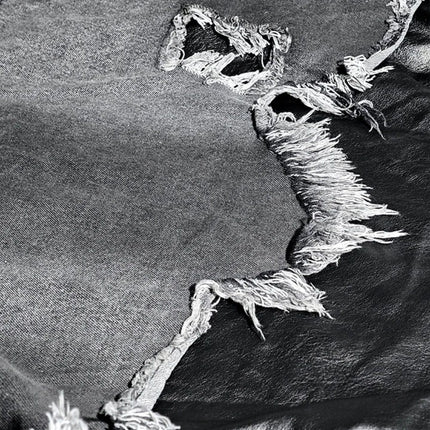 TALKLESSFASHION Ripped Printed Wide-Leg Jeans