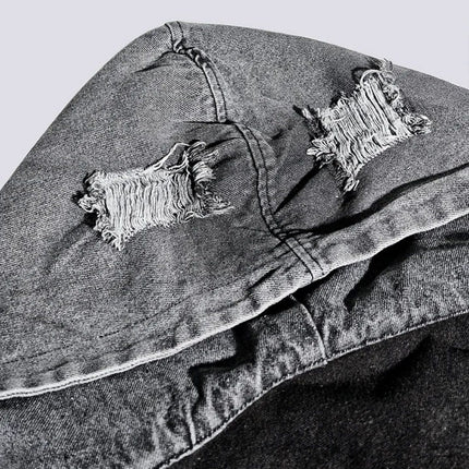 TALKLESSFASHION Ripped Printed Wide-Leg Jeans