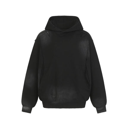 TALKLESSFASHION S / black Dirty Wash Special Shape Hoodie
