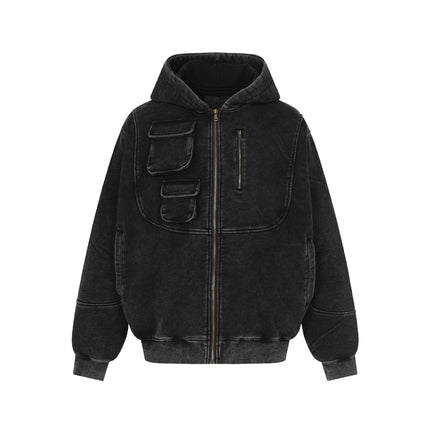 TALKLESSFASHION S / black Heavy Functional Pocket Hoodie