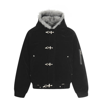 TALKLESSFASHION S / black Old Money Suede Wool Collar Jacket