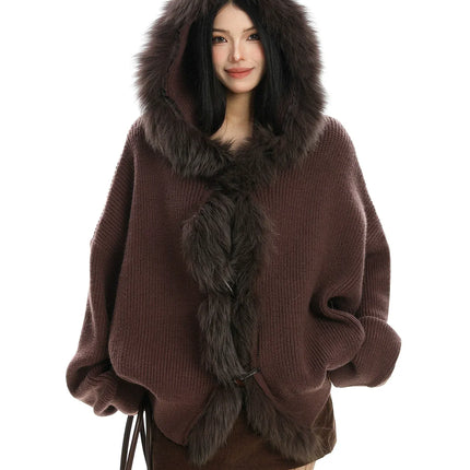 TALKLESSFASHION S / brown Lazy Style Patchwork Fur Sweater