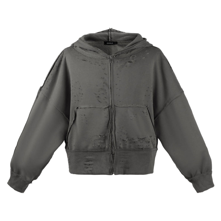 TALKLESSFASHION S / gray Urban Edge Hoodie Jacket