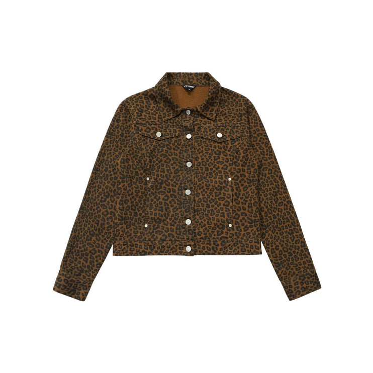 TALKLESSFASHION S / Leopard print Light Yao Women's Clothing|American Retro Lapel Leopard Print Short Jacket Jacket Women's Slim Slim Slim Niche Design Top