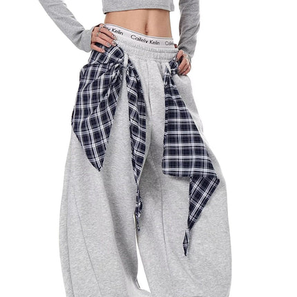 TALKLESSFASHION S / NK111 Slacks - Grey American ins style Korean trend corset slacks women's autumn loose drape dancing must-have jazz dance scimitar pants