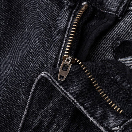 TALKLESSFASHION S Ripped Printed Wide-Leg Jeans