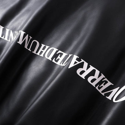 TALKLESSFASHION Silhouette Hooded Flying Leather Jacket