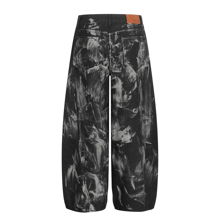TALKLESSFASHION Splashed ink paint heavy industry jeans
