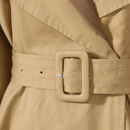 TALKLESSFASHION Splicing Fake Two Trench Dress