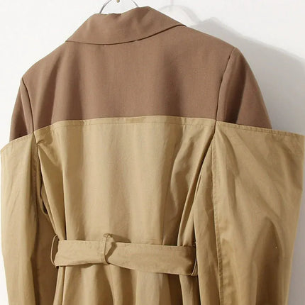 TALKLESSFASHION Splicing Fake Two Trench Dress