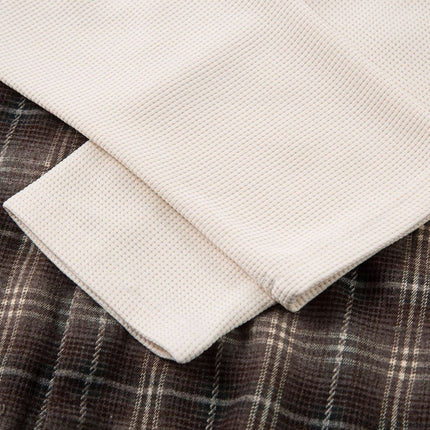 TALKLESSFASHION Street Distressed Fake Two-Piece Plaid Shirt