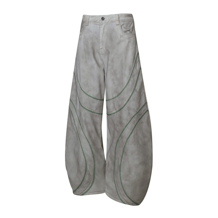 TALKLESSFASHION Street Personality Contrast Line Loose Casual Pants