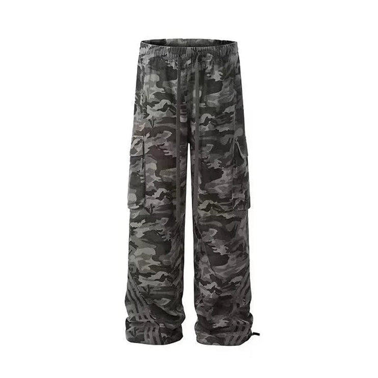 TALKLESSFASHION Taa-1 / Xxl Talkless Camouflage wide leg  Multi-Pocket Unisex pant--------5247