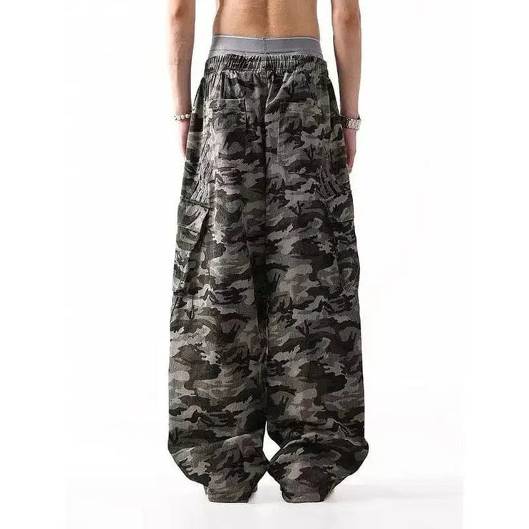 TALKLESSFASHION Talkless Camouflage wide leg  Multi-Pocket Unisex pant--------5247