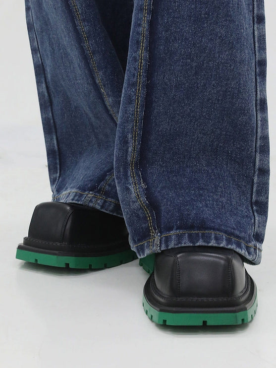 TALKLESSFASHION TALKLESS Exquisite Thick-Soled Leather Loafers—-4566