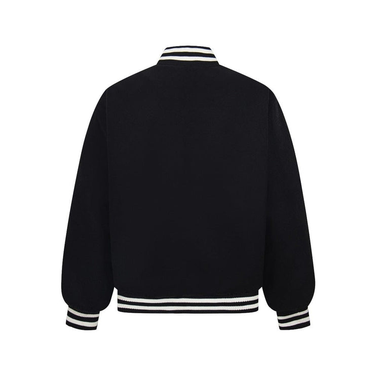 TALKLESSFASHION TALKLESSFASHION: Bold Stitches Baseball Jacket