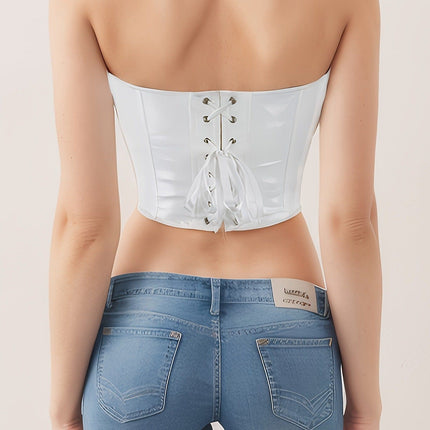 TALKLESSFASHION The new PVC leather breast support sexy shapewear top Amazon AliExpress wish cross-border e-commerce supply delivery