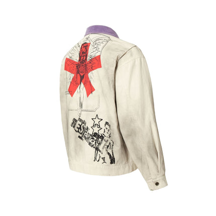 TALKLESSFASHION Vintage Badge Detroit Lapel Jacket