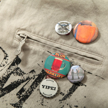 TALKLESSFASHION Vintage Badge Detroit Lapel Jacket