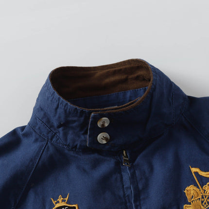 TALKLESSFASHION Vintage Badge Embroidered Cargo Jacket