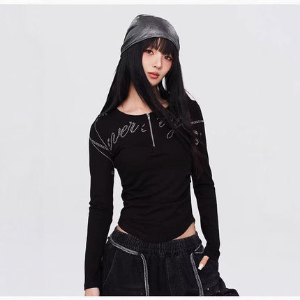 TALKLESSFASHION Vintage hip hop hot diamond black hip hop casual sweatpants women's winter design jazz dance scimitar pants