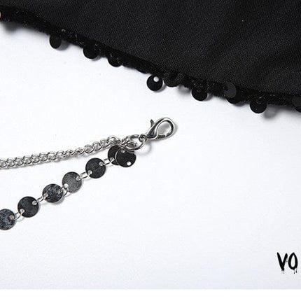 TALKLESSFASHION VOstudio babes slim short beauty back top sequins bling sparkling chain camisoles female underwear