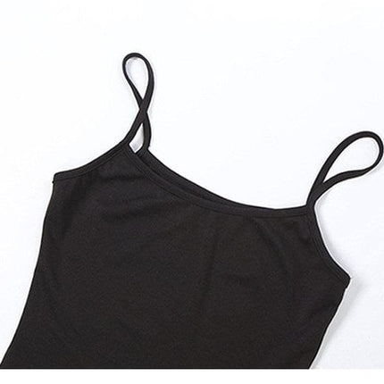 TALKLESSFASHION VOstudio Cool Sa Hot Girl Rivet Mesh Stitching Irregular Skirt Camisole Two Piece Set Woman