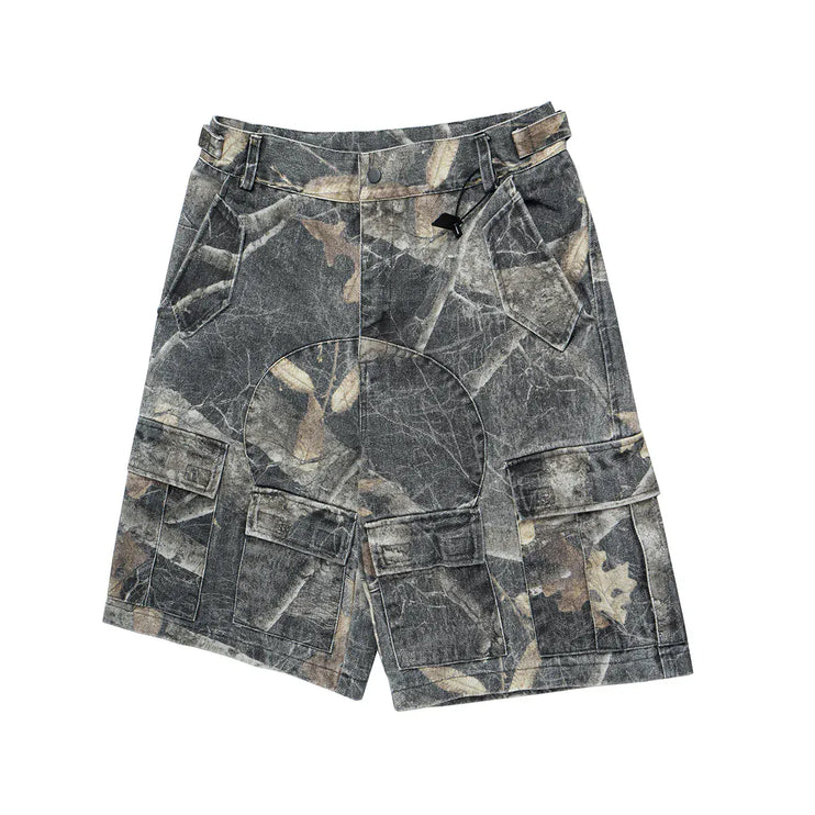 TALKLESSFASHION Washed Camouflag Baggy Short  --8953
