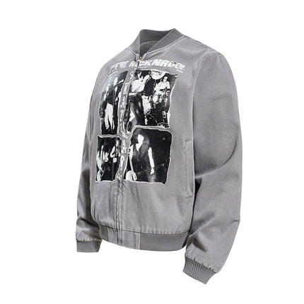 TALKLESSFASHION Washed Canvas Flight Bomber Jacket