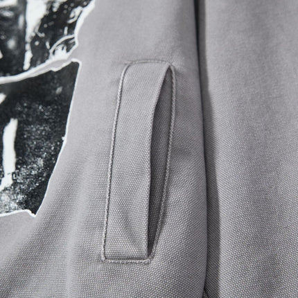 TALKLESSFASHION Washed Canvas Flight Bomber Jacket