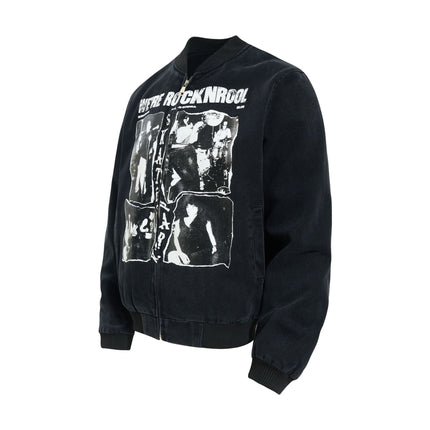 TALKLESSFASHION Washed Canvas Flight Bomber Jacket