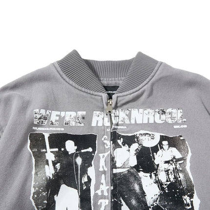 TALKLESSFASHION Washed Canvas Flight Bomber Jacket