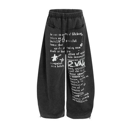 TALKLESSFASHION Washed Scimitar Wide Sweatpants