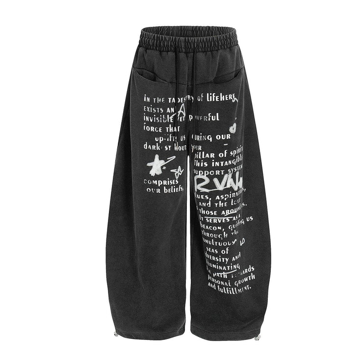 TALKLESSFASHION Washed Scimitar Wide Sweatpants