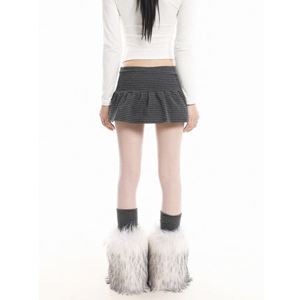 TALKLESSFASHION XPKAEAX American High Street Striped Strap Design Skirt Women's New Lazy Style High-Waisted Flower Bud Skirt for Spring