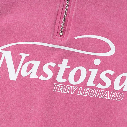 TALKLESSFASHION XPKAEAX American Spice Girl Monogram Print Half Zip High Neck Long Sleeve T-Shirt Women's Fall Slim Crop Top